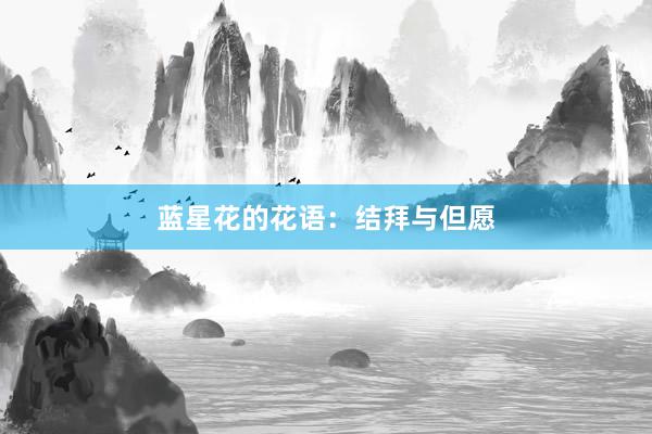 蓝星花的花语:结拜与但愿